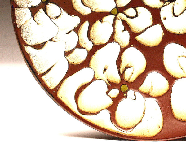 DH003 Large 15" White Flower Platter