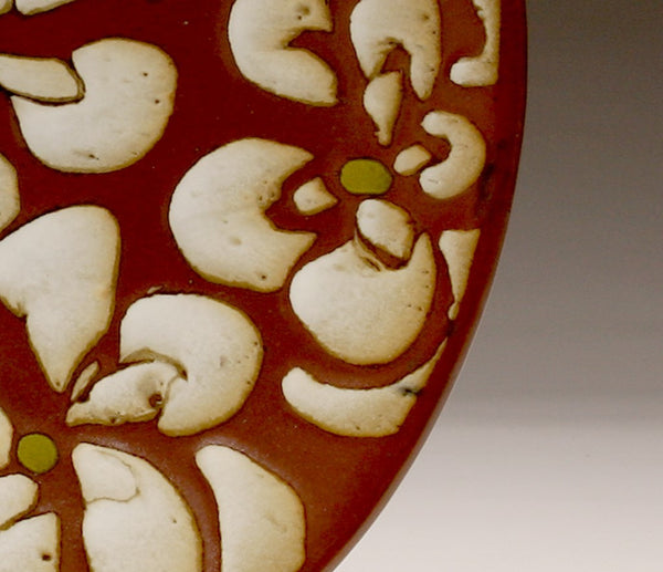 DH003 Large 15" White Flower Platter