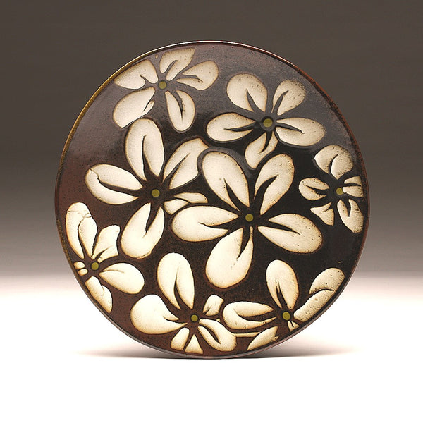 DH004 Large 15" White Flower Platter