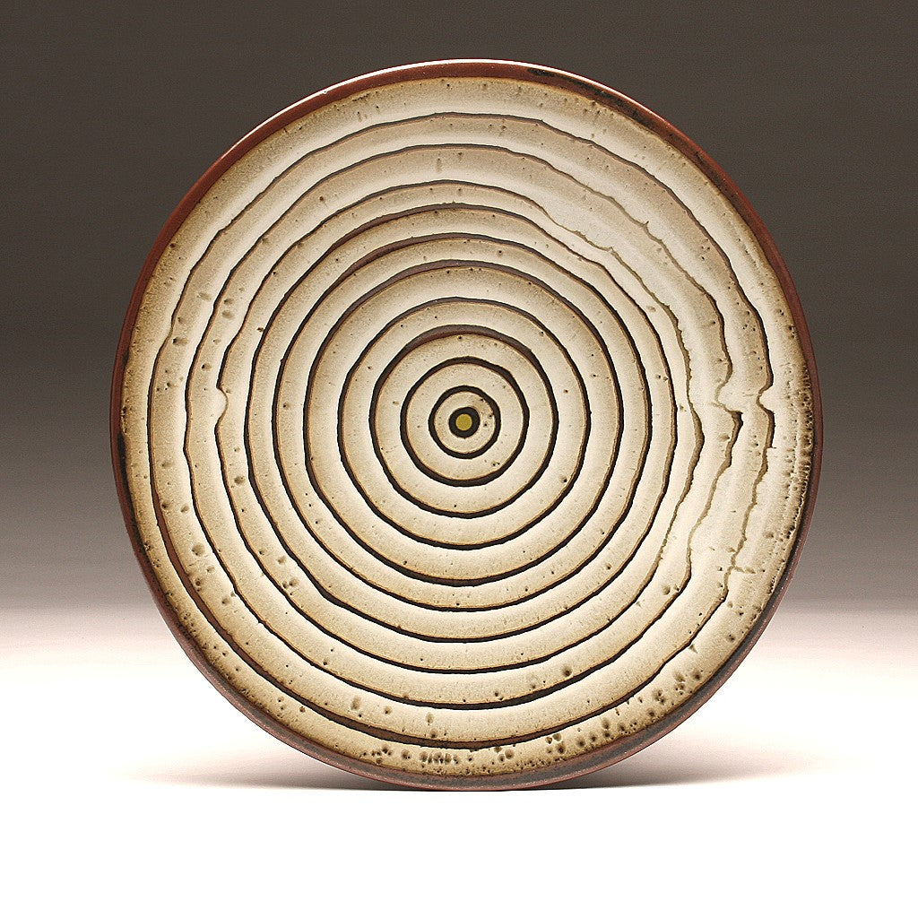DH007 Large 15" White and Tenmoku "Eye" Platter