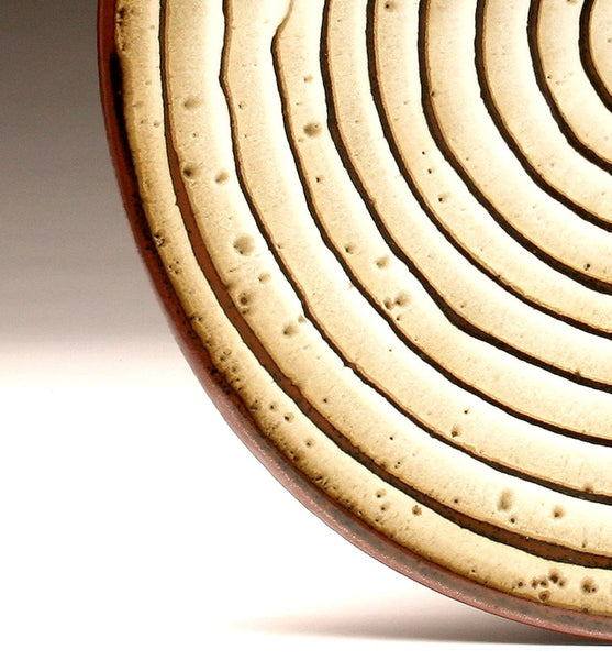 DH007 Large 15" White and Tenmoku "Eye" Platter