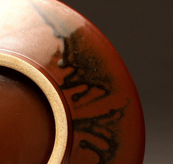 DH007 Large 15" White and Tenmoku "Eye" Platter