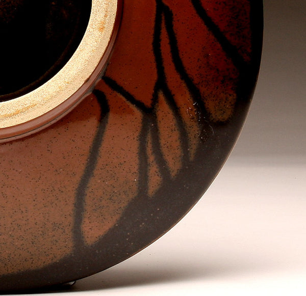 DH008 Large 15" Purple and Tenmoku Spotted Platter