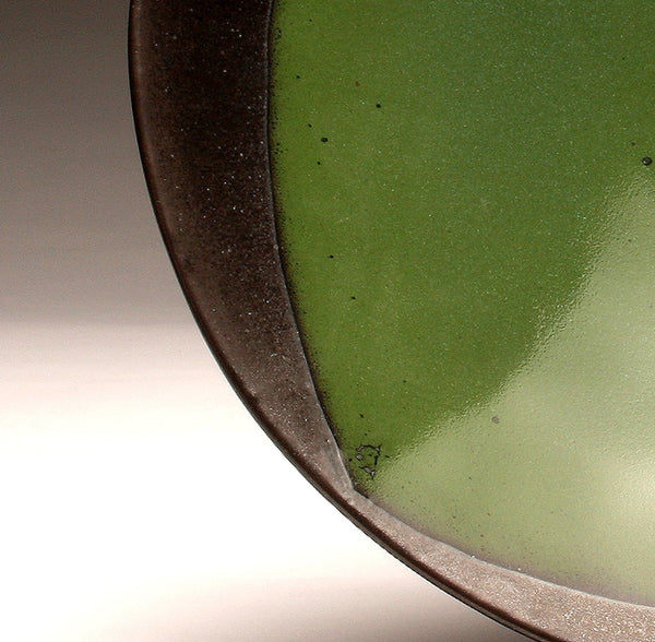 DH009 Extra Large 18" Platter Black and Green "Portal"