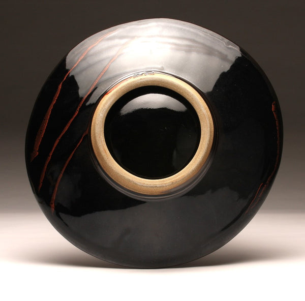 DH010 Extra Large 18" Platter Black and Red Spots
