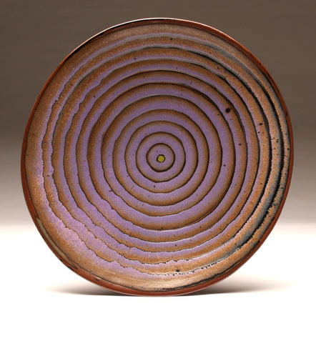 DH011 Extra Large 18" Platter Tenmoku and Purple "Eye"