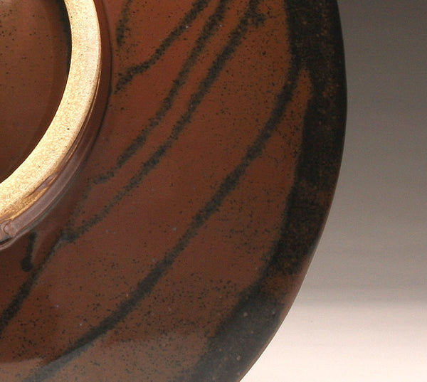 DH011 Extra Large 18" Platter Tenmoku and Purple "Eye"