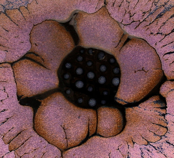 DH019 15" Purple and Black Flower Platter