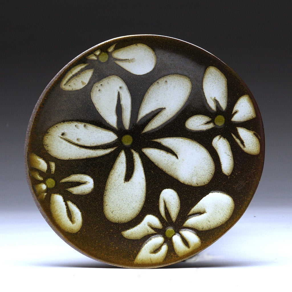 DH0031 8" White Flower Platter