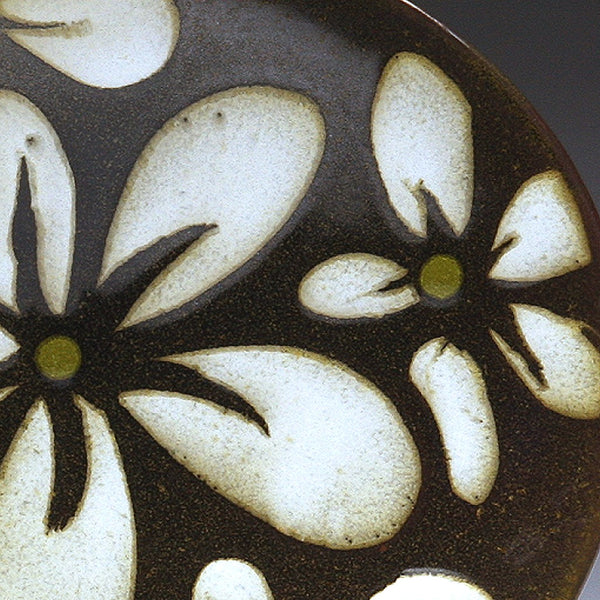 DH0031 8" White Flower Platter