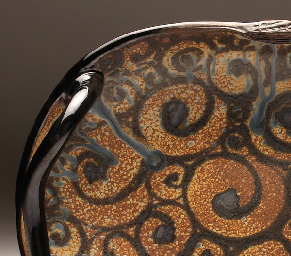 DH056 Spiral Tattoo Extra Large Handled Oval Platter