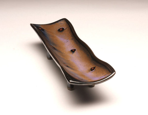 DH069 Relish Tray Purple over Black with Red Spots