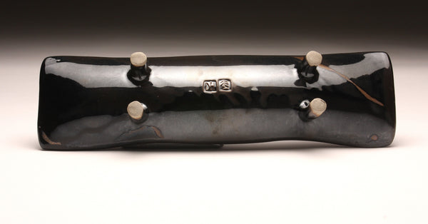 DH069 Relish Tray Purple over Black with Red Spots