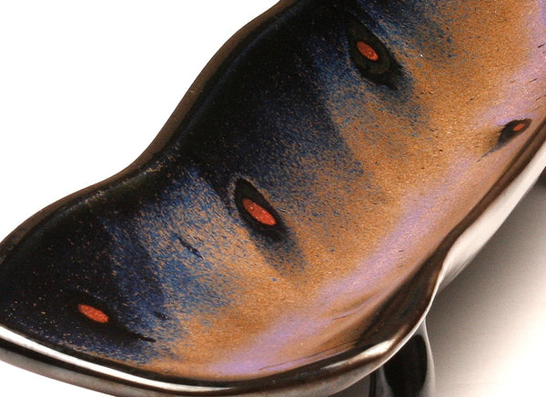 DH069 Relish Tray Purple over Black with Red Spots