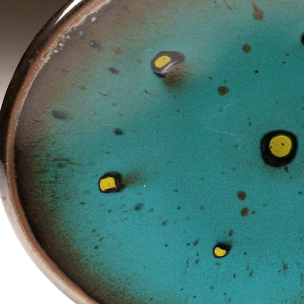 DH071 Oval Platter in Deep Teal With Spots