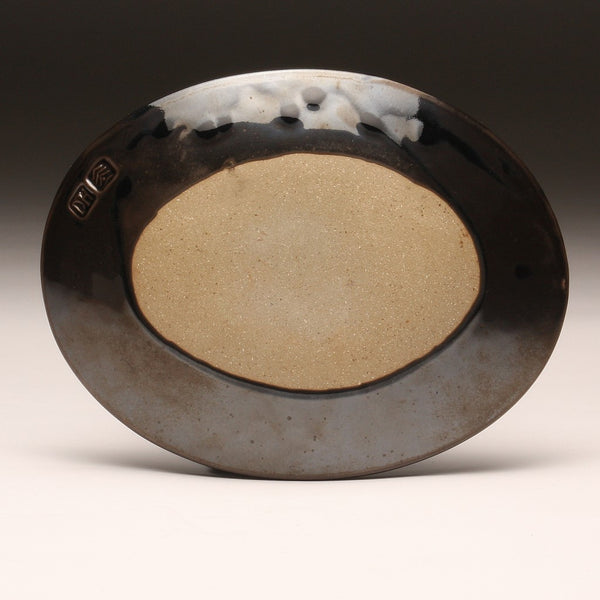 DH071 Oval Platter in Deep Teal With Spots