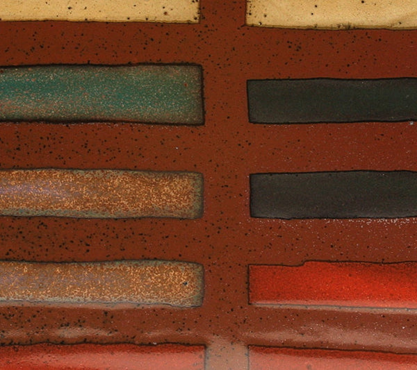 DH078 Large Square Plate with Stripes and 8 glazes!