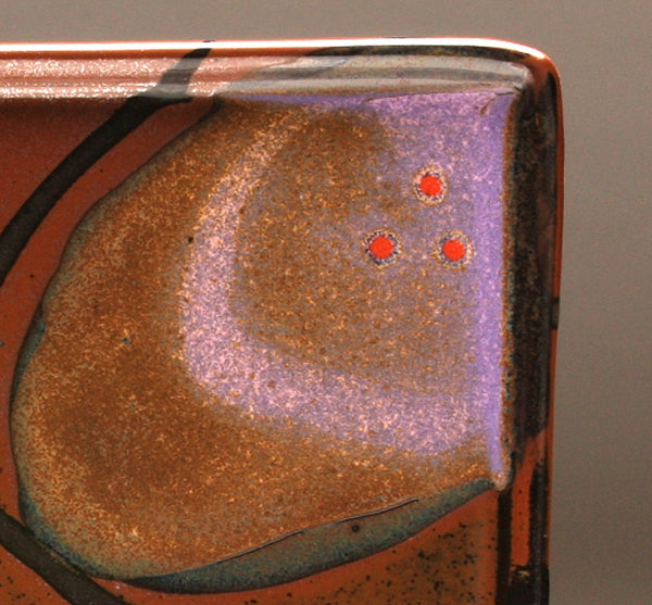 DH079 Large Square Plate with Trailed Glazes