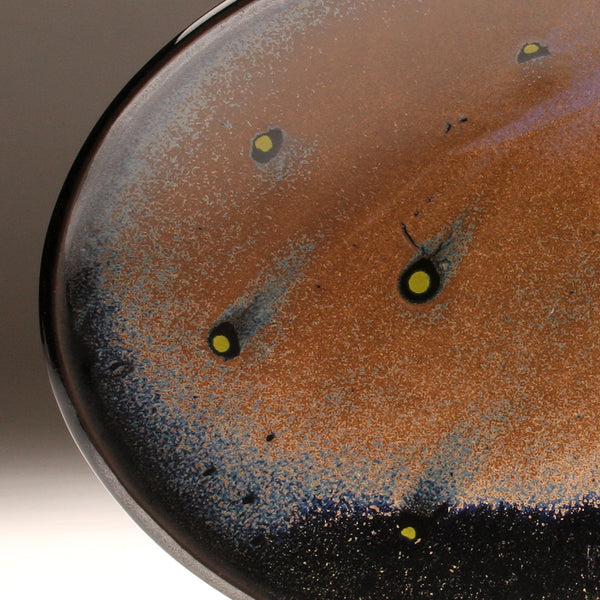 DH084 Large Oval Platter Cosmic Glaze and Decoration