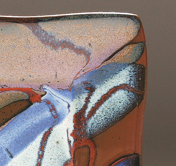 DH085 Square Plate in Blue, White, Purple, and Tenmoku 9"x9"