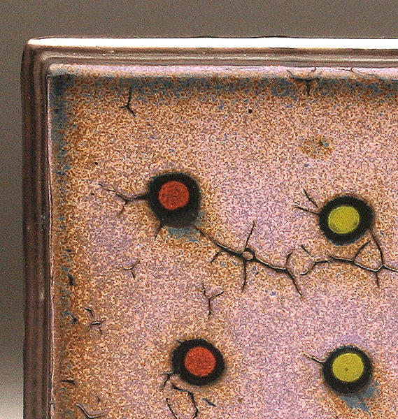 DH090 Purple Spotted Square Plate 8" x 8"
