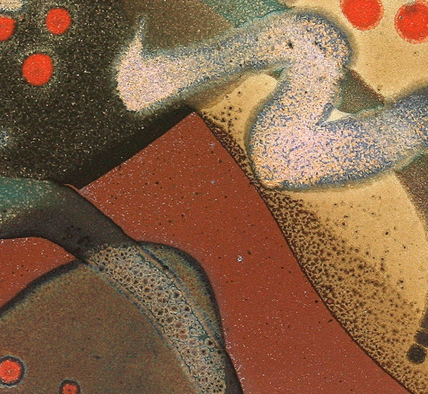 DH091 Square Plate with Trailed Glazes