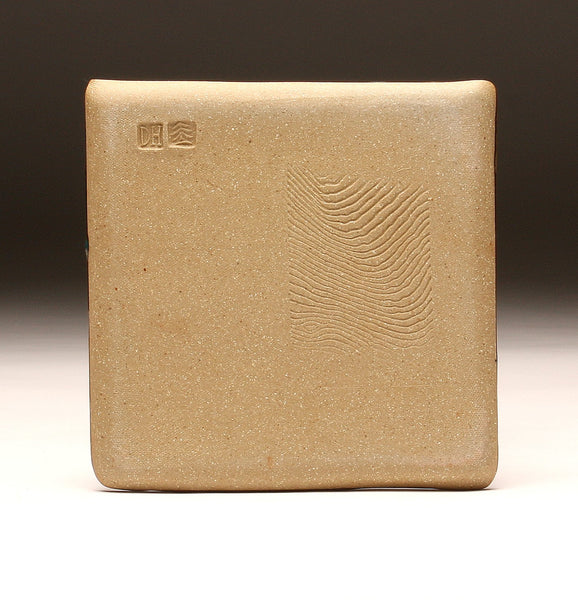 DH092 Square Plate with Trailed Glazes