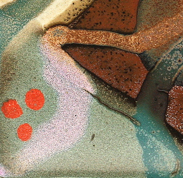 DH093 Square Plate with Trailed Glazes