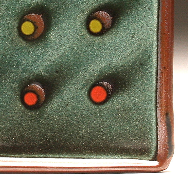 DH094 Square Plate Teal with Spots