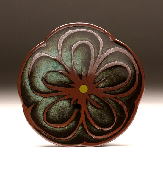 DH095 Teal and Tenmoku Flower
