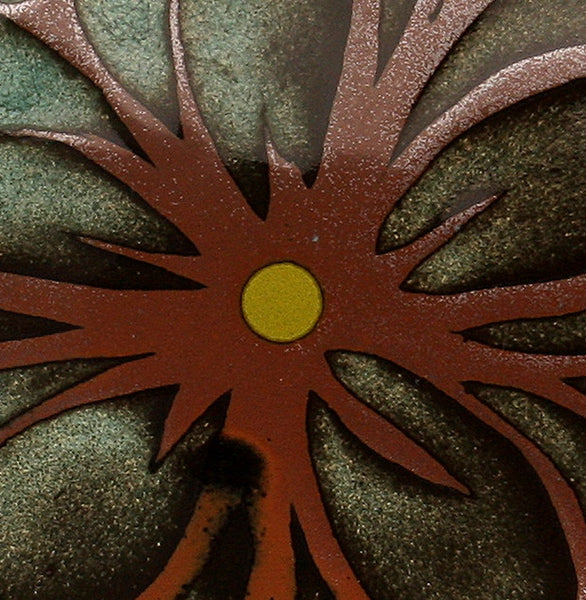 DH095 Teal and Tenmoku Flower