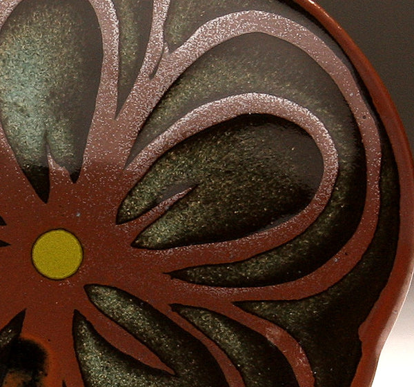 DH095 Teal and Tenmoku Flower