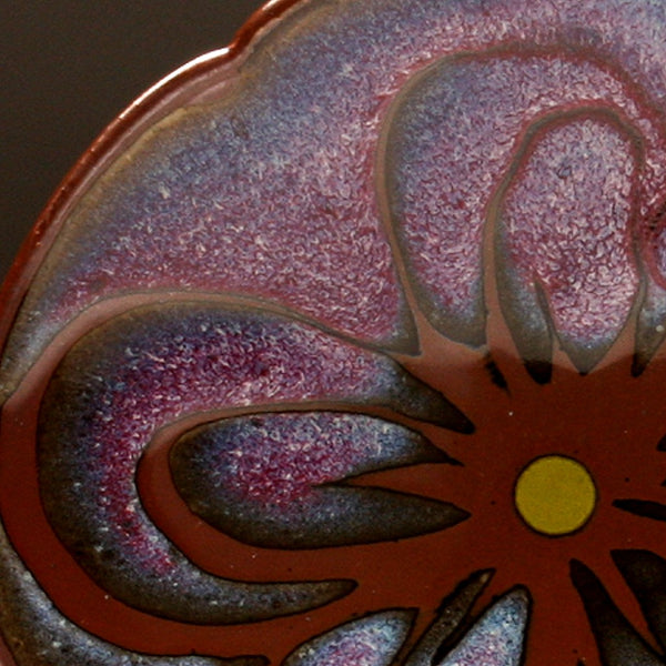 DH096 8" Copper Red and Tenmoku Flower