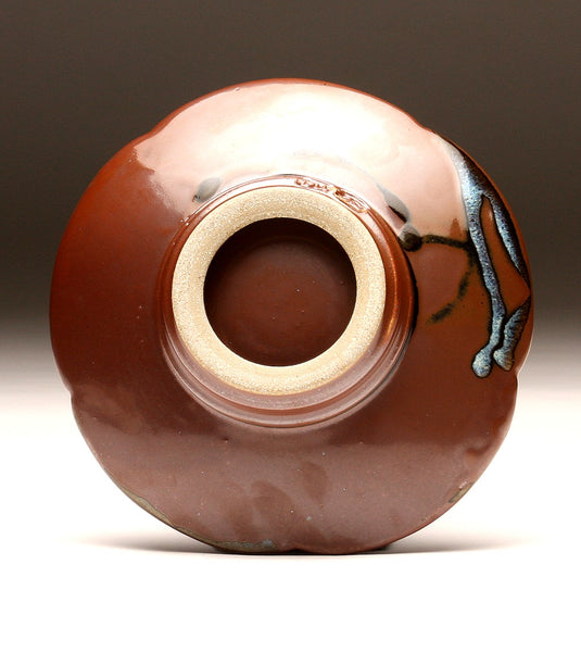 DH096 8" Copper Red and Tenmoku Flower