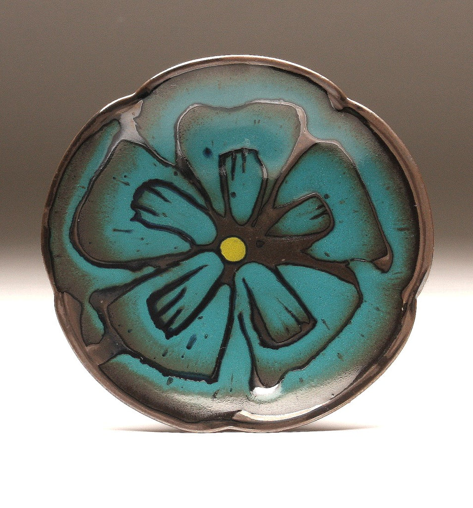 DH097 Rich Teal over Black Flower