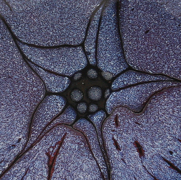 DH098 8" Red, Black Flower Platter
