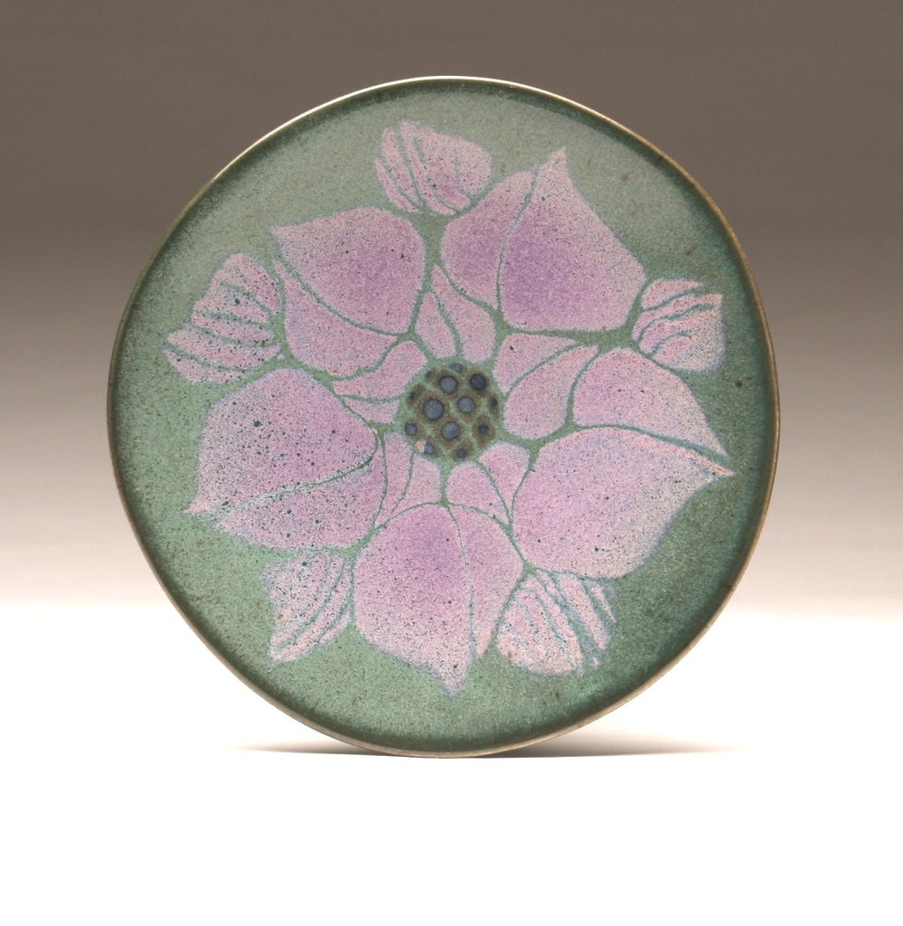 DH016 11" Purple over Teal Flower Platter