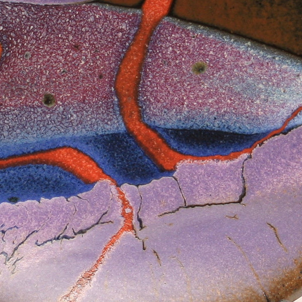 DH200 8" Landscape Platter in Blue, Red, Purple, and Tenmoku