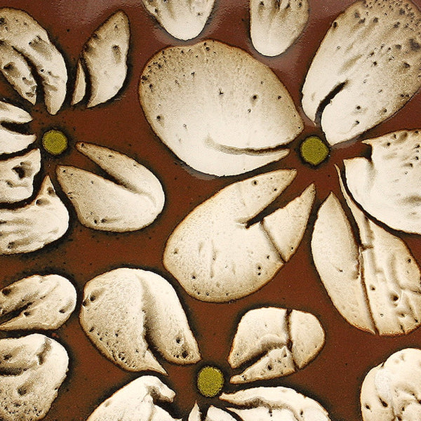 DH209 11" White Flower Platter