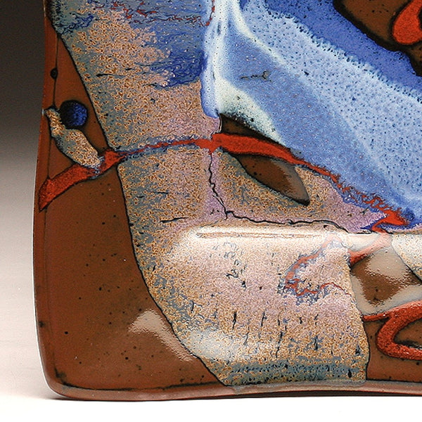 DH210 Square Plate in Purple, Blue, Red, over Black 9"x9"