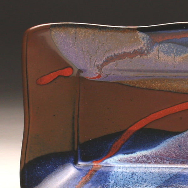 DH217 Rectangular Plate in Red, Blue, Purple and Tenmoku