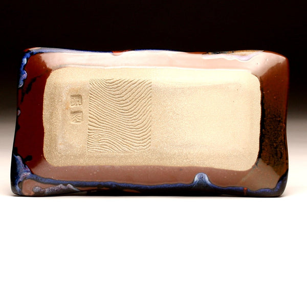 DH218 Rectangular Plate in Red, Blue, Purple and Tenmoku