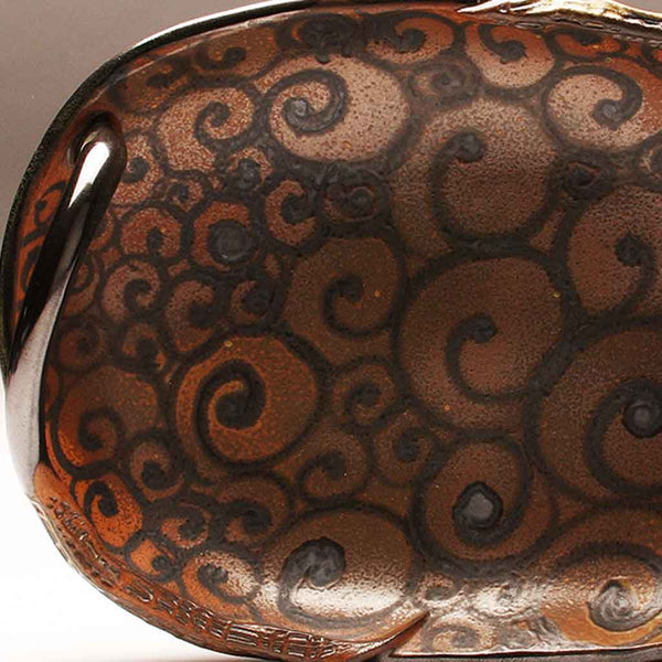 DH290  Spiral Tattoo Handled Oval Platter