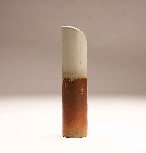 DH295 White and Natural Tall Cylinder Vase