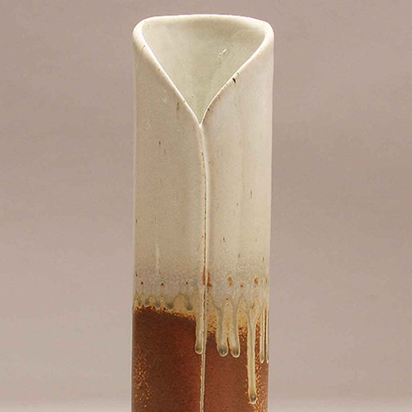 DH295 White and Natural Tall Cylinder Vase