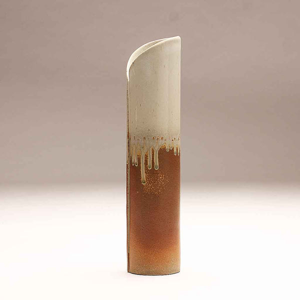 DH295 White and Natural Tall Cylinder Vase