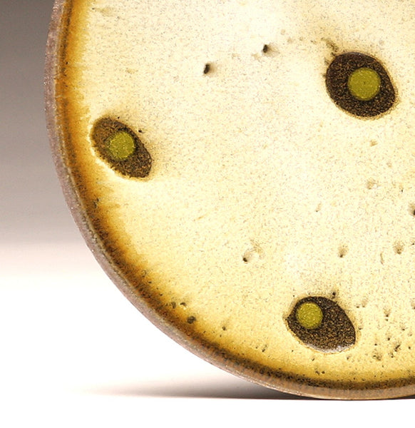 DH029 8" White and Tenmoku Spotted Platter