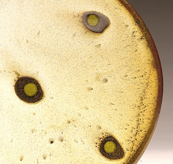DH029 8" White and Tenmoku Spotted Platter