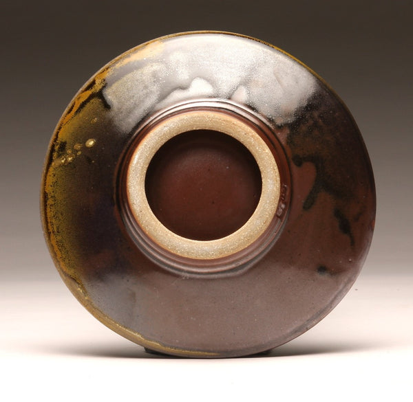 DH029 8" White and Tenmoku Spotted Platter