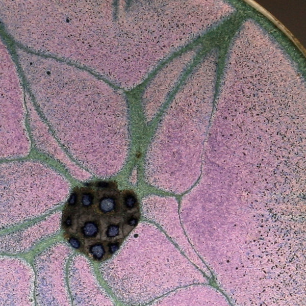 DH037 8" Purple and Teal Flower Platter